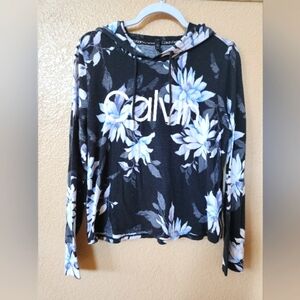 Calvin Klein Floral Light Hooded Sweater Size M